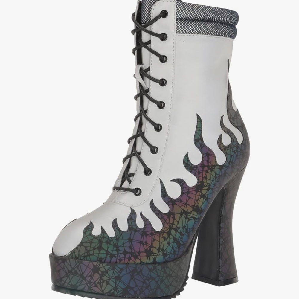 Ellie 5" Heel Ankle Boots With Flame Adult Women Shoes 557/Fire size 9